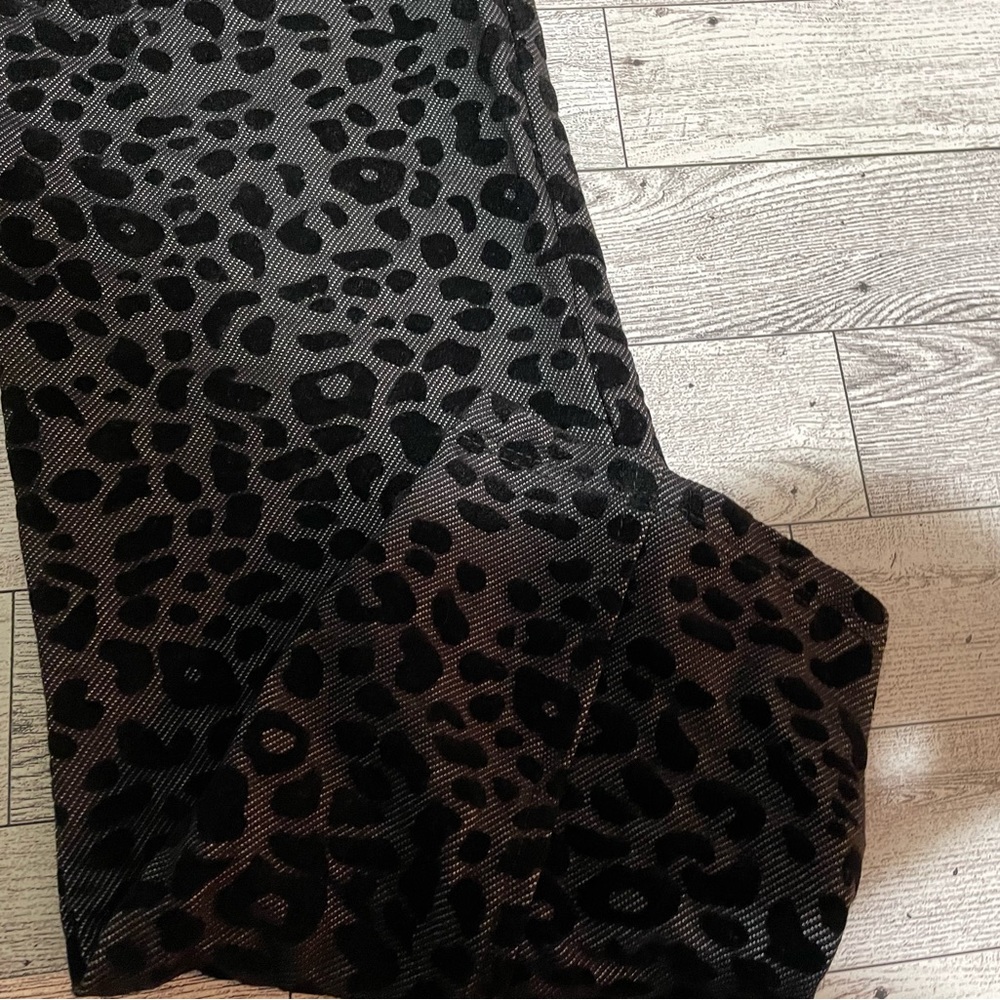 Joe B By Joe Benbasset Black With Leopard Dress Ankle Pants Juniors X-Large
